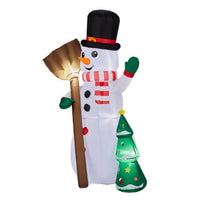 HKM-931091 6.2FT Inflatable Christmas Decoration with Snowman, Tree, and LED Lights, Weather-Resistant 210D Polyester