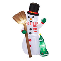HKM-931091 6.2FT Inflatable Christmas Decoration with Snowman, Tree, and LED Lights, Weather-Resistant 210D Polyester