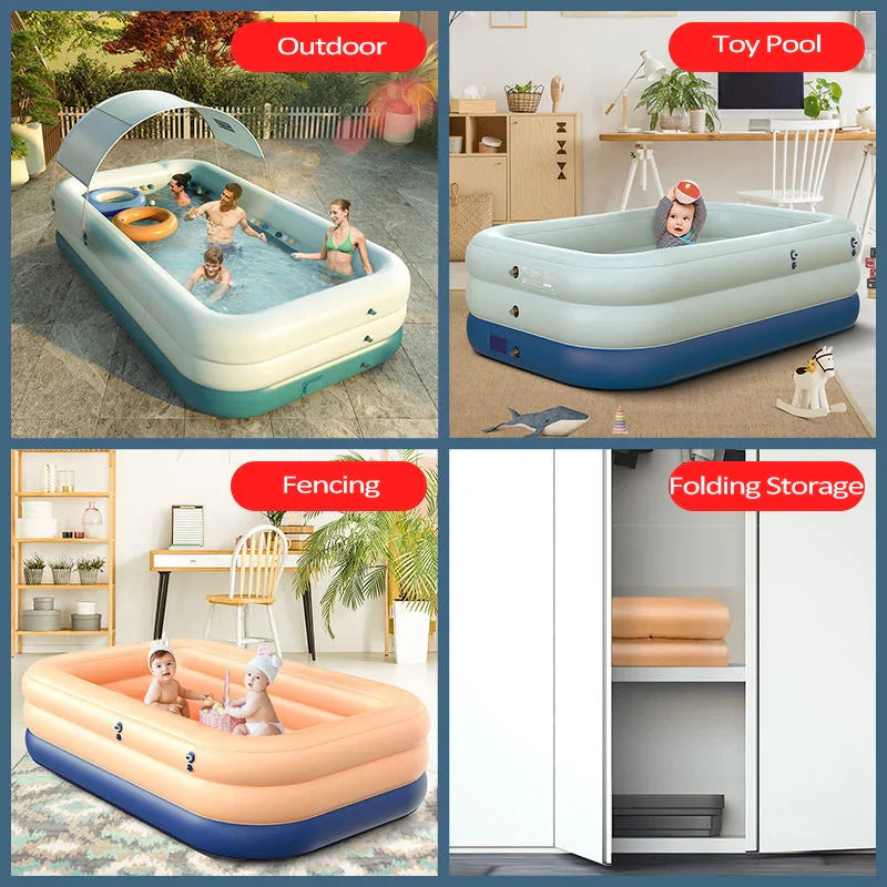 HKM-931219 Automatic Inflatable Rectangular Tanning Tub Pool - 210x150x58cm Water Spa