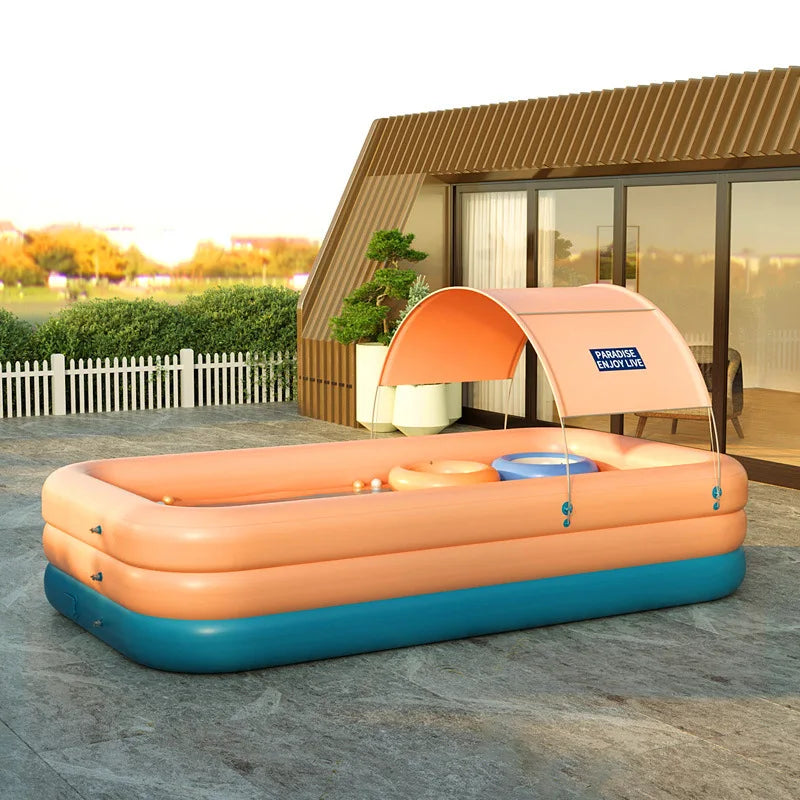 HKM-931219 Automatic Inflatable Rectangular Tanning Tub Pool - 210x150x58cm Water Spa
