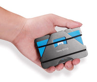 HKM-931219 Aviation Aluminum Short Wallet with Silicone Lining - Plain Design, Compact and Lightweight (6.4 cm x 9.8 cm)