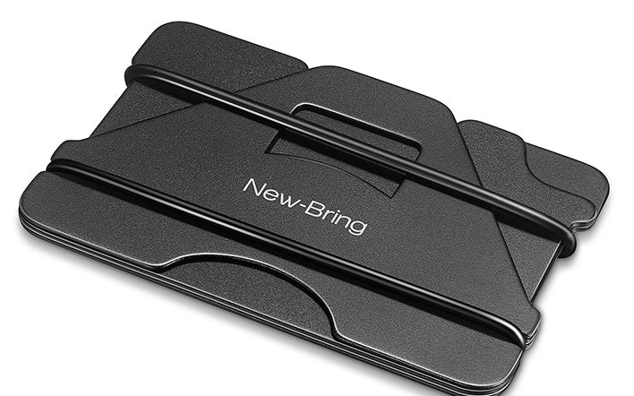HKM-931219 Aviation Aluminum Short Wallet with Silicone Lining - Plain Design, Compact and Lightweight (6.4 cm x 9.8 cm)