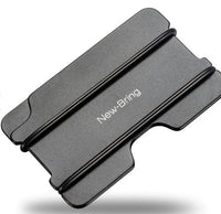 HKM-931219 Aviation Aluminum Short Wallet with Silicone Lining - Plain Design, Compact and Lightweight (6.4 cm x 9.8 cm)
