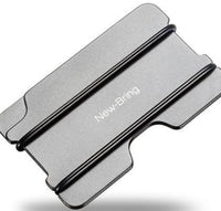 HKM-931219 Aviation Aluminum Short Wallet with Silicone Lining - Plain Design, Compact and Lightweight (6.4 cm x 9.8 cm)