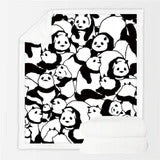 HKM-931283 Panda Series Cartoon Flannel Coral Fleece Blanket - Soft Cotton Quilted Design