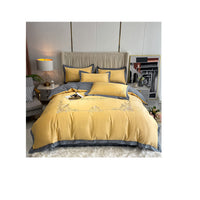 HKM-931283 Pure Cotton Embroidered Bedding Set, 4-Piece Collection, Various Colors and Sizes Available