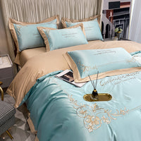 HKM-931283 Pure Cotton Embroidered Bedding Set, 4-Piece Collection, Various Colors and Sizes Available