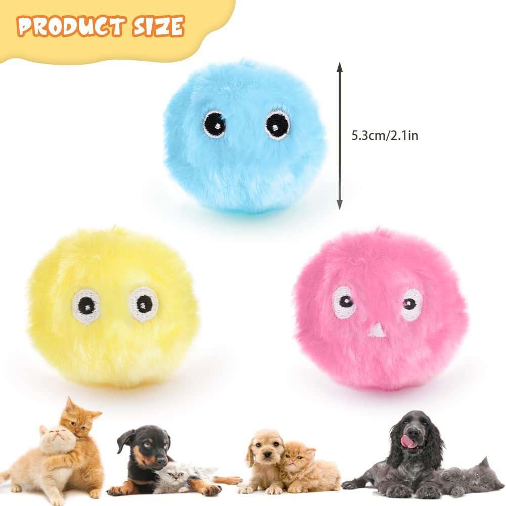 HKM-931411 Interactive Ball Smart Cat Toys, Plush Electric Catnip Training Toy, Kitten Touch Sounding Pet Product, Squeak Toy