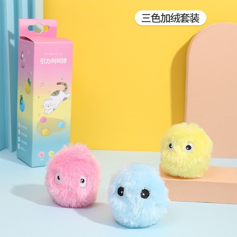 HKM-931411 Interactive Ball Smart Cat Toys, Plush Electric Catnip Training Toy, Kitten Touch Sounding Pet Product, Squeak Toy