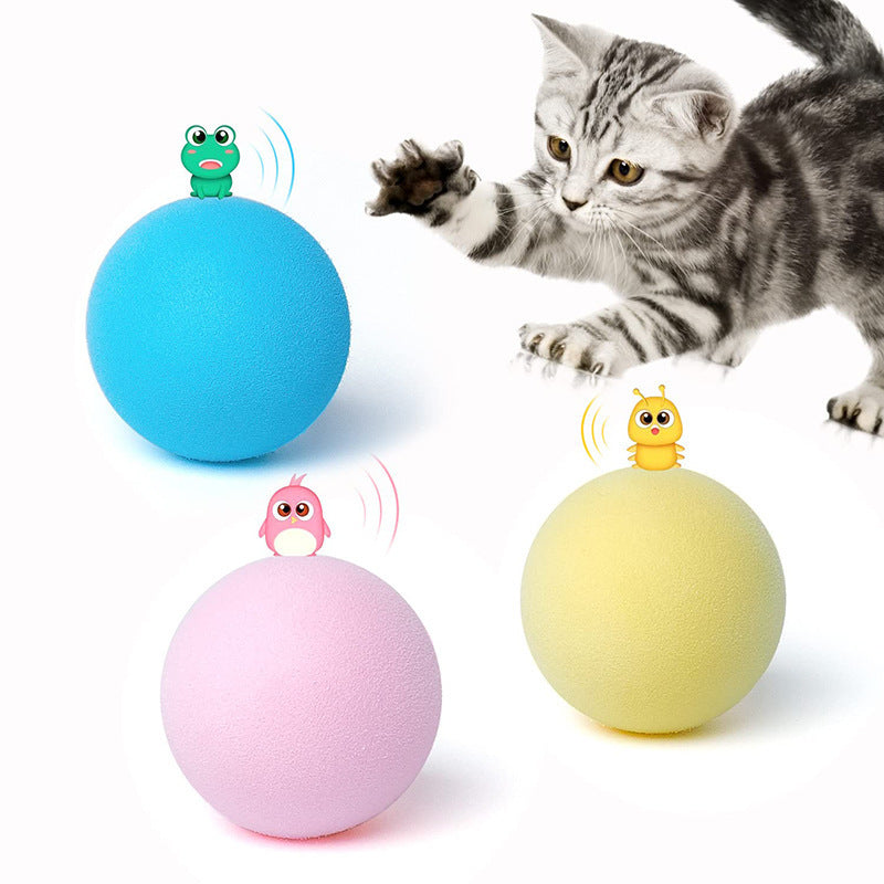 HKM-931411 Interactive Ball Smart Cat Toys, Plush Electric Catnip Training Toy, Kitten Touch Sounding Pet Product, Squeak Toy