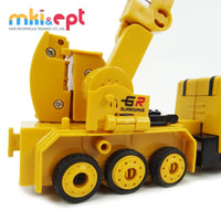 HKM-931603 Die-Cast Transformation Truck Alloy Deformation Crane Toy for Kids ages 2-7