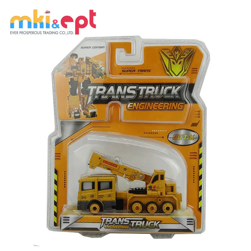 HKM-931603 Die-Cast Transformation Truck Alloy Deformation Crane Toy for Kids ages 2-7