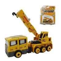 HKM-931603 Die-Cast Transformation Truck Alloy Deformation Crane Toy for Kids ages 2-7