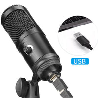 HKM-931667 Condenser Microphone with Desktop Stand for Home and Computer Recording