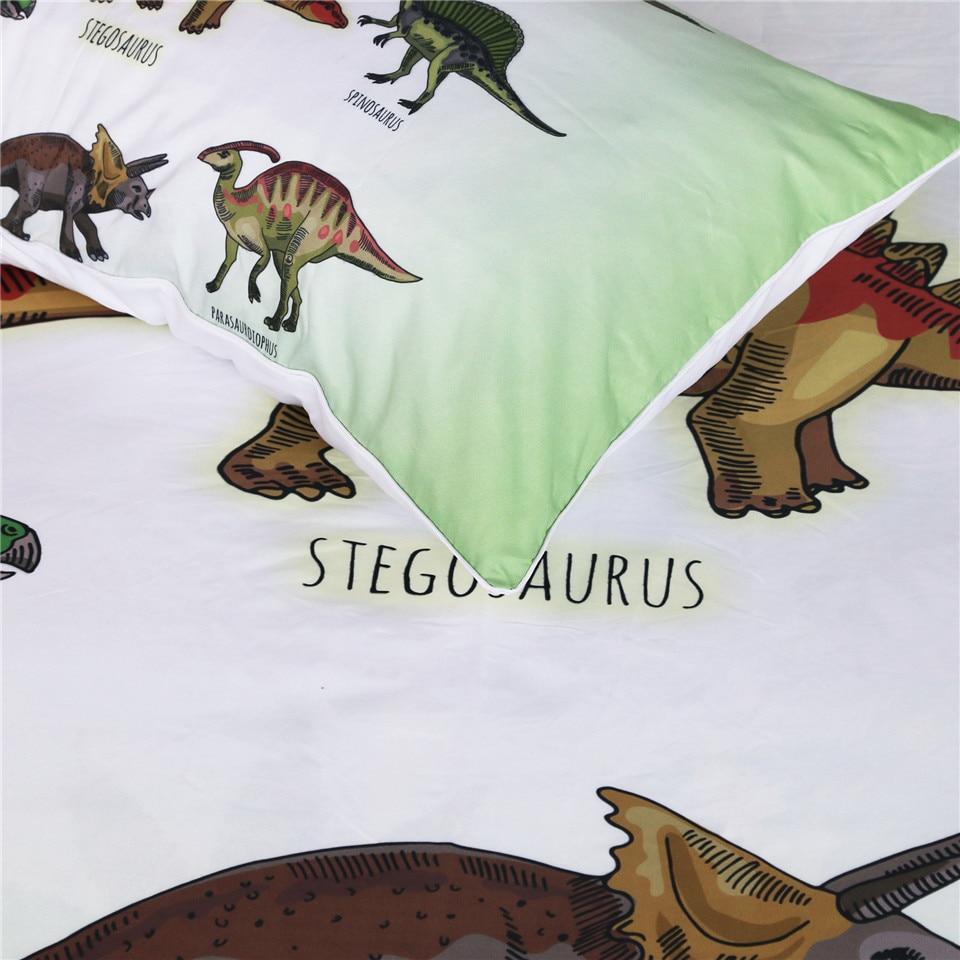 HKM-931795 Cartoon Dinosaur Themed Bedding Quilt Set with Duvet Cover and Pillowcases, Multiple Sizes Available