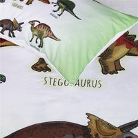 HKM-931795 Cartoon Dinosaur Themed Bedding Quilt Set with Duvet Cover and Pillowcases, Multiple Sizes Available