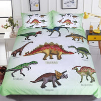 HKM-931795 Cartoon Dinosaur Themed Bedding Quilt Set with Duvet Cover and Pillowcases, Multiple Sizes Available