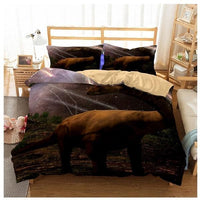 HKM-931795 Cartoon Dinosaur Themed Bedding Quilt Set with Duvet Cover and Pillowcases, Multiple Sizes Available