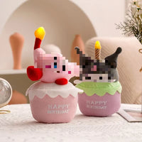 HKM-931795 Cute Cartoon Birthday Cake Plush Toy Doll for Kids with Music Candle Light Feature - Soft, Comforting 11CM-30CM