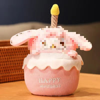 HKM-931795 Cute Cartoon Birthday Cake Plush Toy Doll for Kids with Music Candle Light Feature - Soft, Comforting 11CM-30CM
