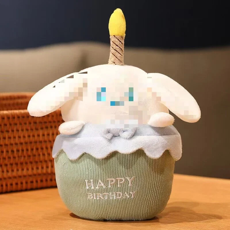HKM-931795 Cute Cartoon Birthday Cake Plush Toy Doll for Kids with Music Candle Light Feature - Soft, Comforting 11CM-30CM