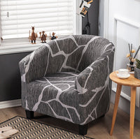 HKM-931859 Universal Small Semicircle Sofa Cover in Striped Design – Modern Polyester Dust Cover – 65x90cm