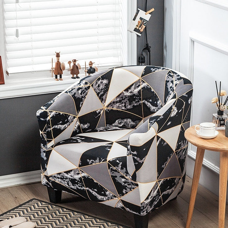 KTX-931859 Universal Small Semicircle Sofa Cover in Striped Design – Modern Polyester Dust Cover – 65x90cm