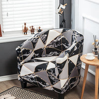HKM-931859 Universal Small Semicircle Sofa Cover in Striped Design – Modern Polyester Dust Cover – 65x90cm