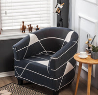 HKM-931859 Universal Small Semicircle Sofa Cover in Striped Design – Modern Polyester Dust Cover – 65x90cm