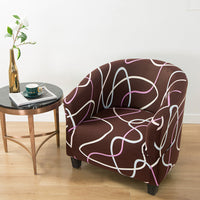 HKM-931859 Universal Small Semicircle Sofa Cover in Striped Design – Modern Polyester Dust Cover – 65x90cm
