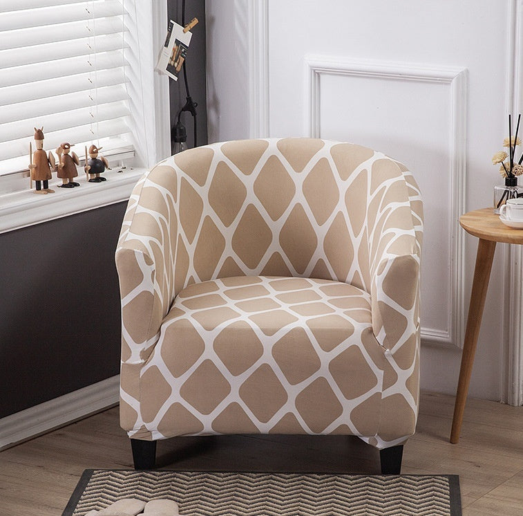 KTX-931859 Universal Small Semicircle Sofa Cover in Striped Design – Modern Polyester Dust Cover – 65x90cm