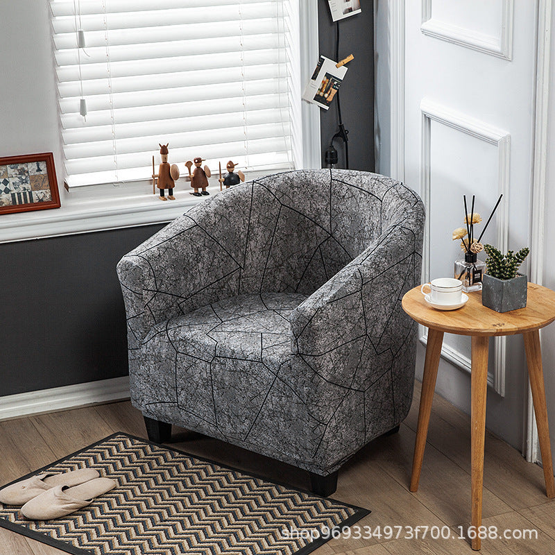 KTX-931859 Universal Small Semicircle Sofa Cover in Striped Design – Modern Polyester Dust Cover – 65x90cm