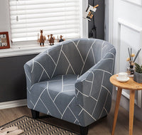HKM-931859 Universal Small Semicircle Sofa Cover in Striped Design – Modern Polyester Dust Cover – 65x90cm