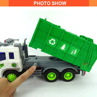 HKM-931923 Friction-Operated 1:16 Scale Garbage Truck Toy for Kids Ages 2-13
