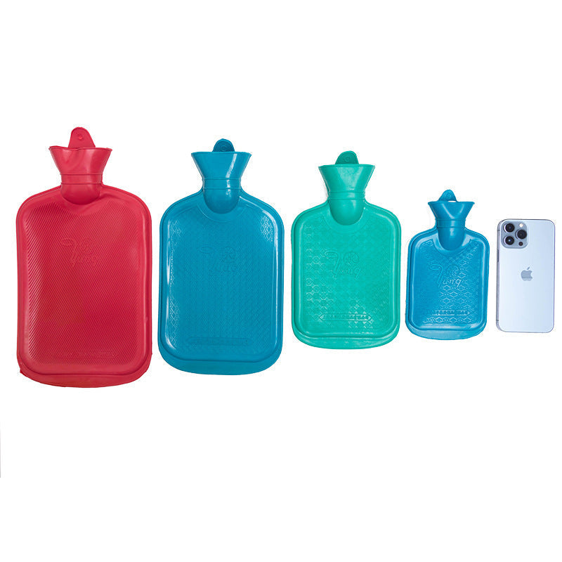 HKM-932115 Dual-Use Hot Water Bag - Rubber, Water Injection, Available in Red, Green, Blue
