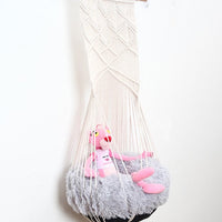 HKM-932115 Handmade Macrame Pet Swing Bed in Cotton - Versatile Design for Indoor and Outdoor Use