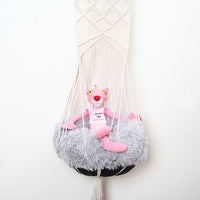 HKM-932115 Handmade Macrame Pet Swing Bed in Cotton - Versatile Design for Indoor and Outdoor Use