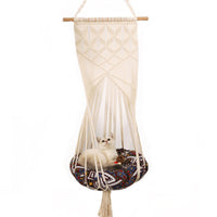 HKM-932115 Handmade Macrame Pet Swing Bed in Cotton - Versatile Design for Indoor and Outdoor Use