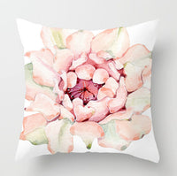 HKM-932179 Watercolor Cactus Flowers Green Succulents Cushion Cover, 45cm x 45cm, Durable Chemical Fiber, Easy Clean with Zipper