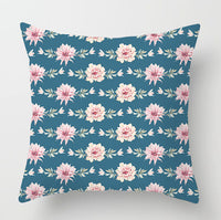 HKM-932179 Watercolor Cactus Flowers Green Succulents Cushion Cover, 45cm x 45cm, Durable Chemical Fiber, Easy Clean with Zipper