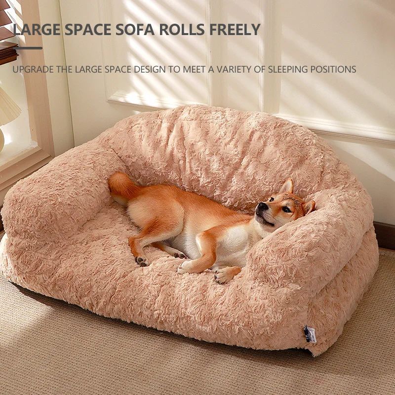 HKM-932243 Cozy All-Season Plush Pet Sofa Bed for Dogs and Cats - Durable, Non-Slip Design