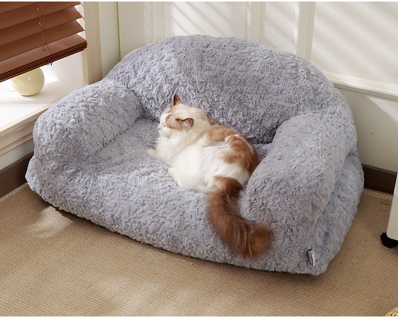 HKM-932243 Cozy All-Season Plush Pet Sofa Bed for Dogs and Cats - Durable, Non-Slip Design