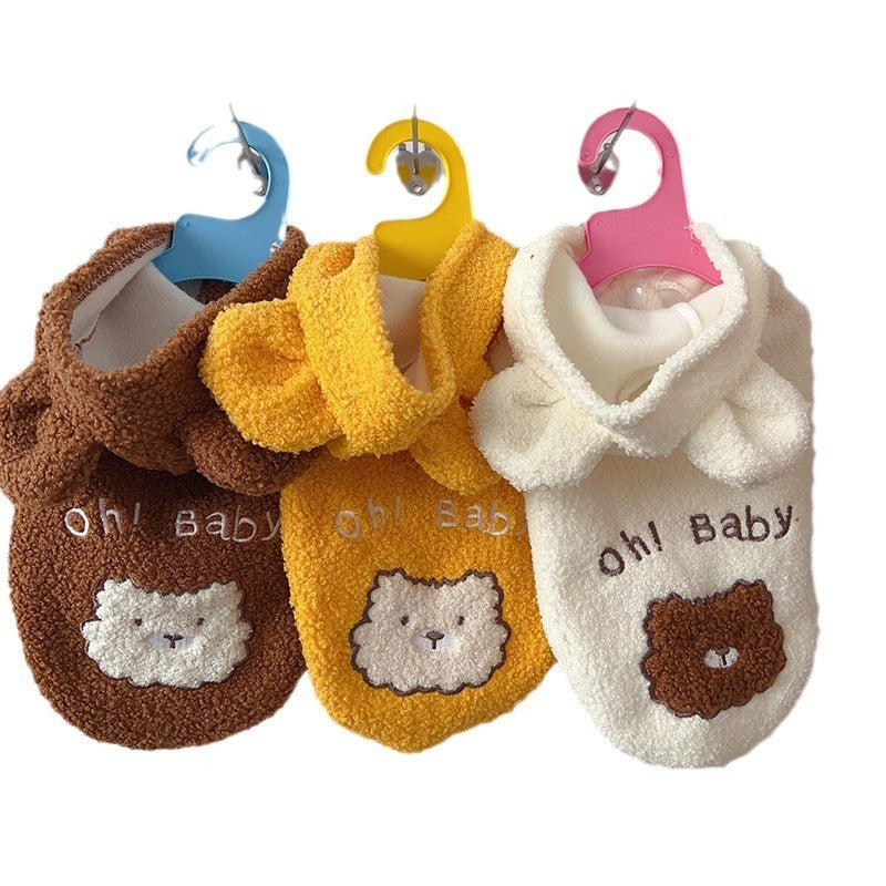 HKM-932371 Bear Ear Velvet Vest for Small Dogs and Cats in Three Colors