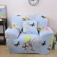 HKM-932435 Plant and Flower Pattern Stretch Sofa Cover - Multiple Sizes Available