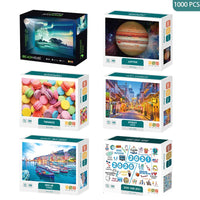 HKM-932691 1000 Piece Educational Jigsaw Puzzle for Adults and Children - Cartoon Design, Brain Development Tool