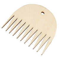 HKM-932947 Wooden Tapestry Weaving Serrated Comb Tool - Beech, 7.6cm Length