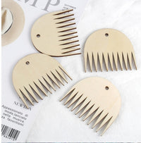HKM-932947 Wooden Tapestry Weaving Serrated Comb Tool - Beech, 7.6cm Length