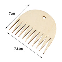 HKM-932947 Wooden Tapestry Weaving Serrated Comb Tool - Beech, 7.6cm Length