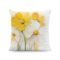 HKM-933011 Nordic Style Ink-Painting Plum Blossom Yellow Flower Cushion Cover 45x45cm