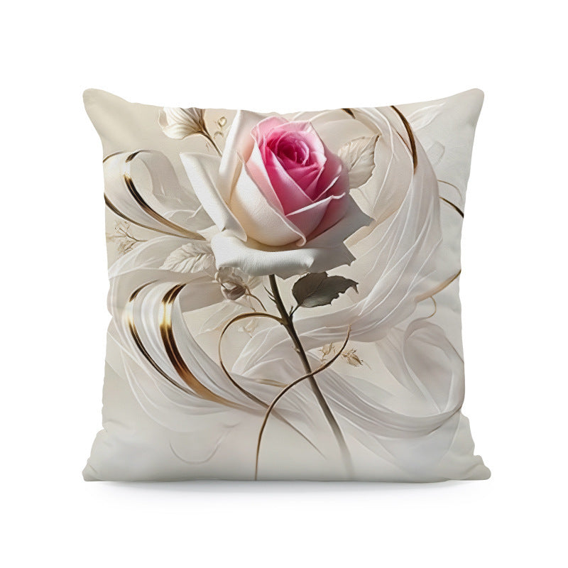 HKM-933011 Nordic Style Ink-Painting Plum Blossom Yellow Flower Cushion Cover 45x45cm